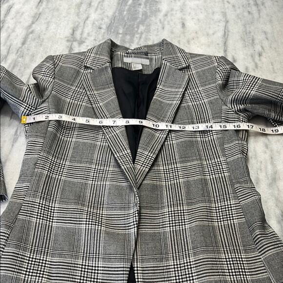 Black,Gray and White Tailored Blazer with Notched Lapels Open Front Lined - Picture 9 of 12